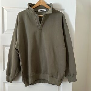 Rumored Oversized Olive Pullover Sweater
